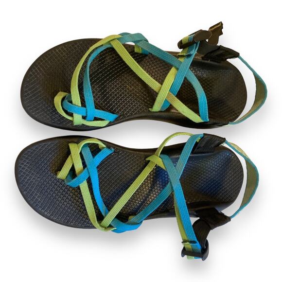 Womens Chaco ZX2 Yampa Celery Blue Adjustable Strap Vibram Sole Sandals Size 10 - Picture 11 of 16